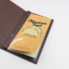 MENU COVER LEATHER INSERT PLASTIC 15 X 30CM - DARK BROWN - Image 3
