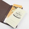 MENU COVER LEATHER INSERT PLASTIC 15 X 30CM - DARK BROWN - Image 5